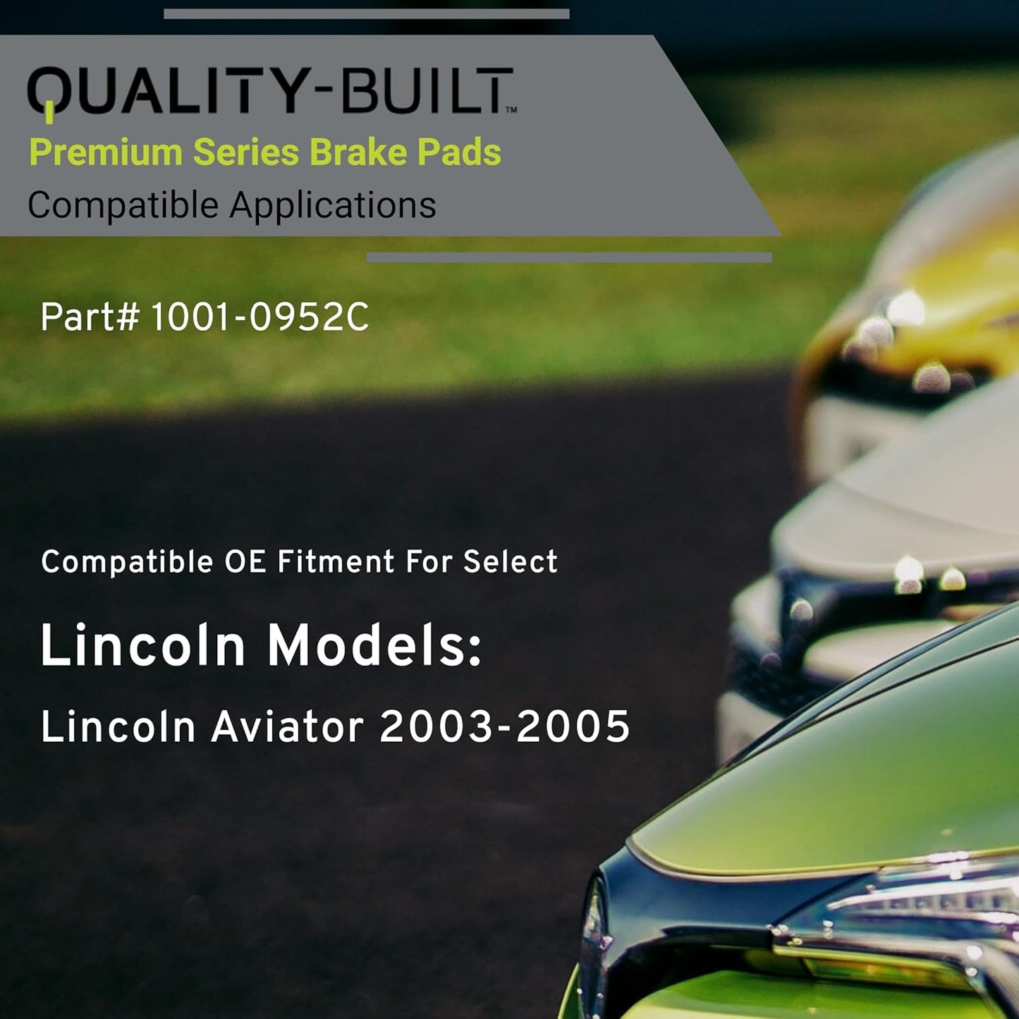 Premium Ceramic Rear Brake Pads (1001-0952C) Compatible with Lincoln Aviator 2003-2005