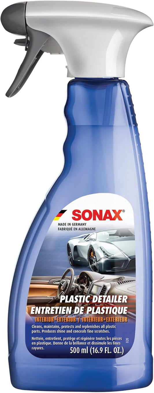 SONAX Plastic Detailer 255241 | Spray-On Protection for Interior & Exterior Plastic Surfaces | Cleans, Restores, and Protects | No Wiping or Rubbing Required | 500ml