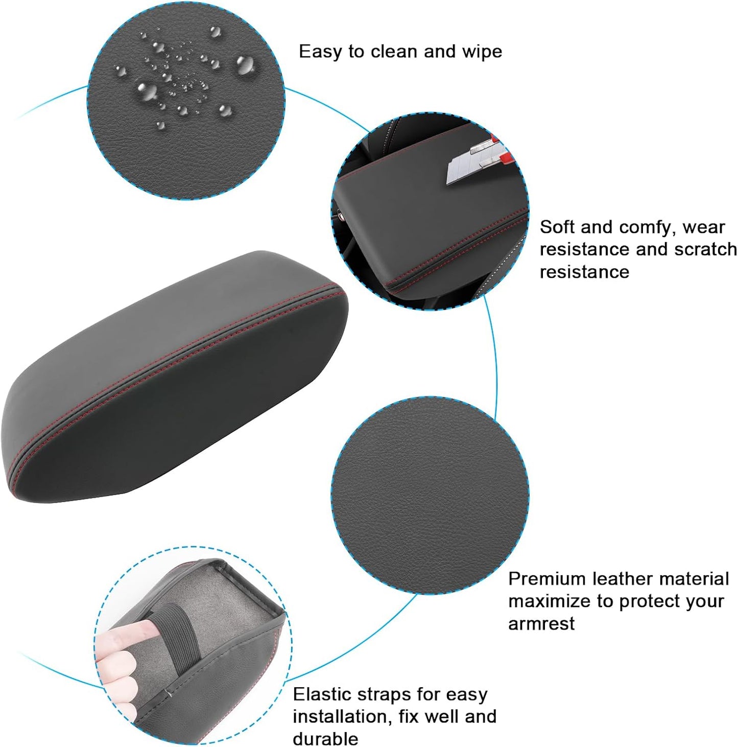 SXCY for 2025 Forester Armrest Cover for Forester 2025 Accessories 2025 Forester Center Console Cover 2025 Forester Middle Console Cover (Red Line)