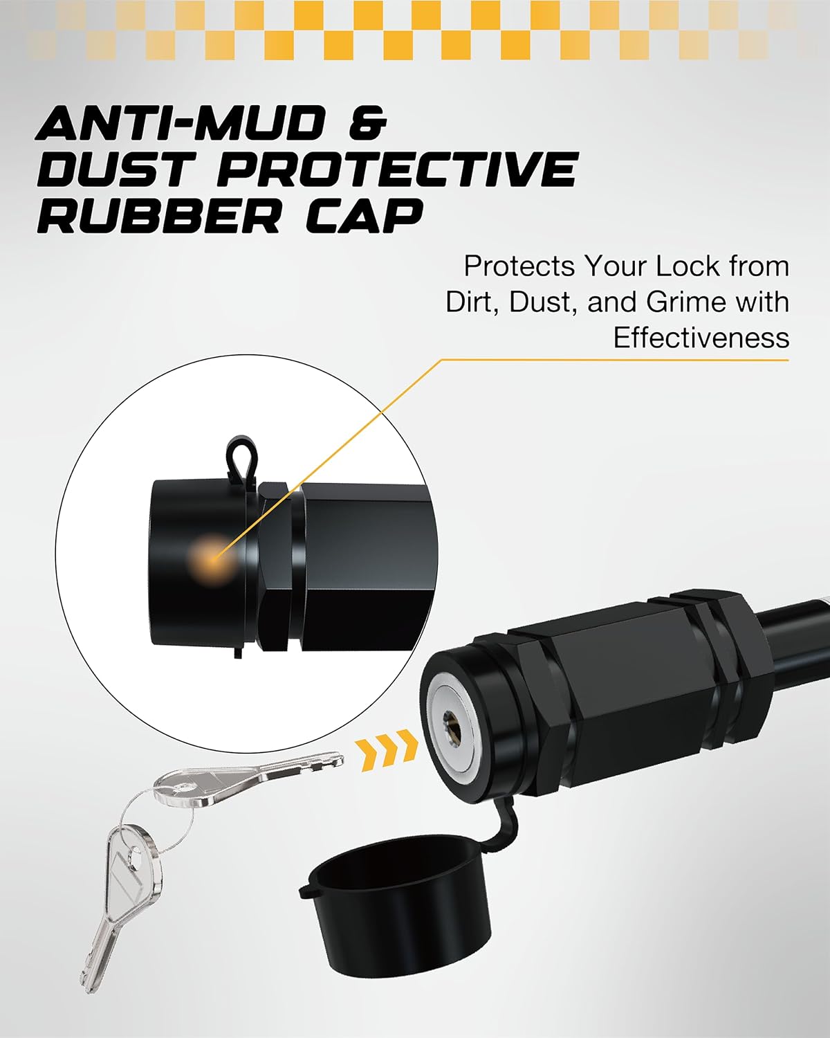 RETRUE Heavy-Duty Trailer Hitch Locks - 5/8" Pin for 2" and 2-1/2" Class III-IV Receivers, Includes 5 O-Rings and Weatherproof Caps, Ideal Trailer Accessories, 2 Pack
