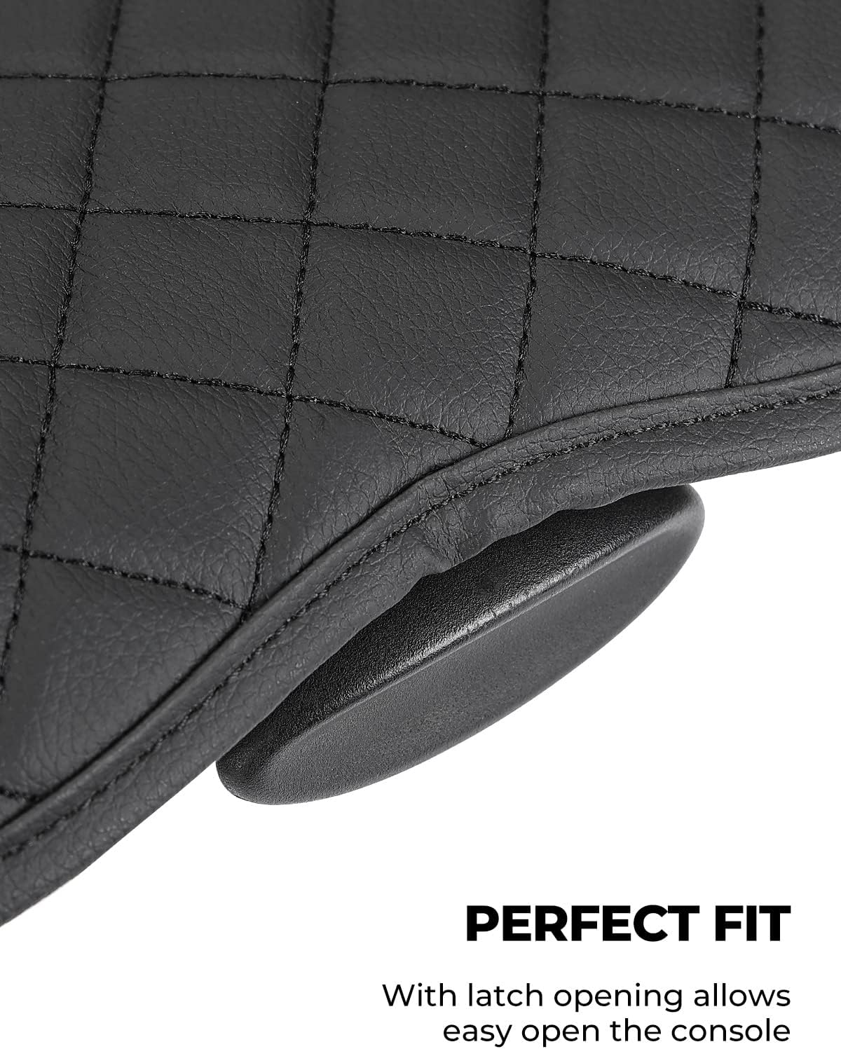 ISSYAUTO Center Console Cover Compatible with 2002-2012 Ram 1500 2500 3500 Jump Seat Console, Armrest lid Cover Leather Arm Rest Covering for Car, Well-Make Durable Middle Console Cover