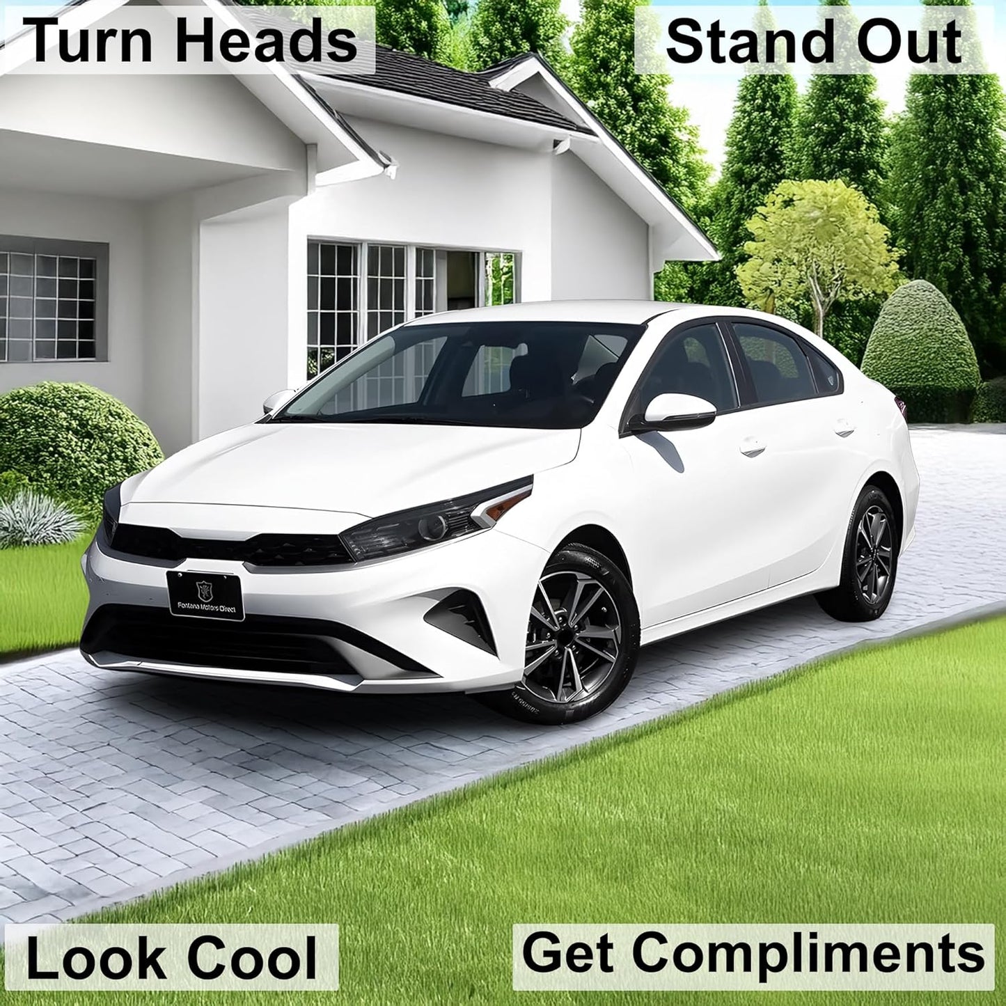 BOGAR TECH DESIGNS Full Headlight Head Light Tint Kit Compatible with Kia Forte 2022-2024, Light Smoke