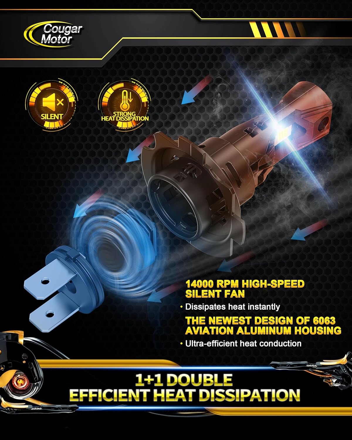 Cougar Motor H7 Bulbs, 1:1 Size H7 Lights Bulb No Adapter Required 6500K White Fog Light or Off-Road Use Plug and Play - Pack of 2