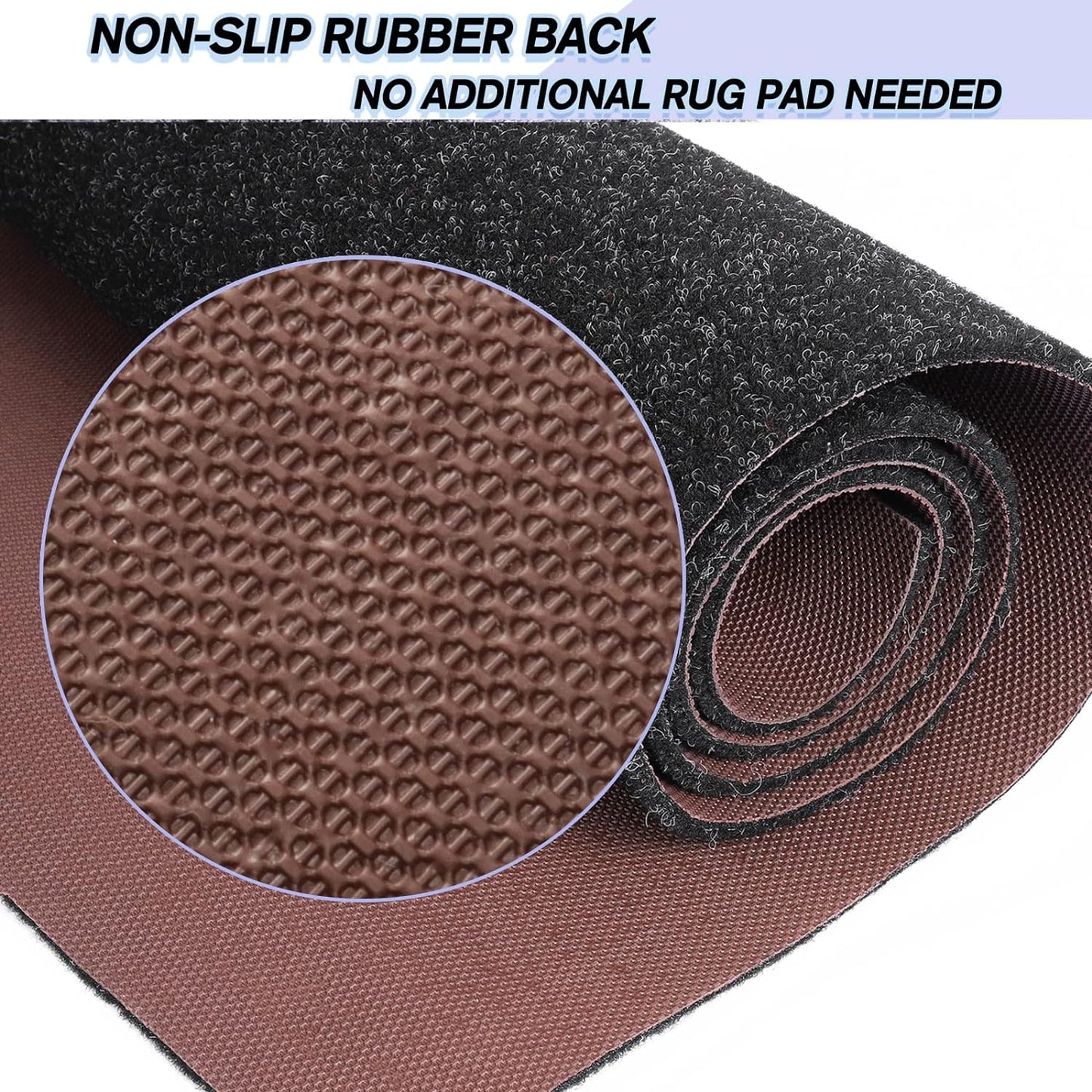 Custom Size Backed Non-Slip Area Rugs Runner, Easy Clean, Waterproof Runner Rugs for Hallway Entryway, Kitchen, Laundry, 3FT x 20FT, Black