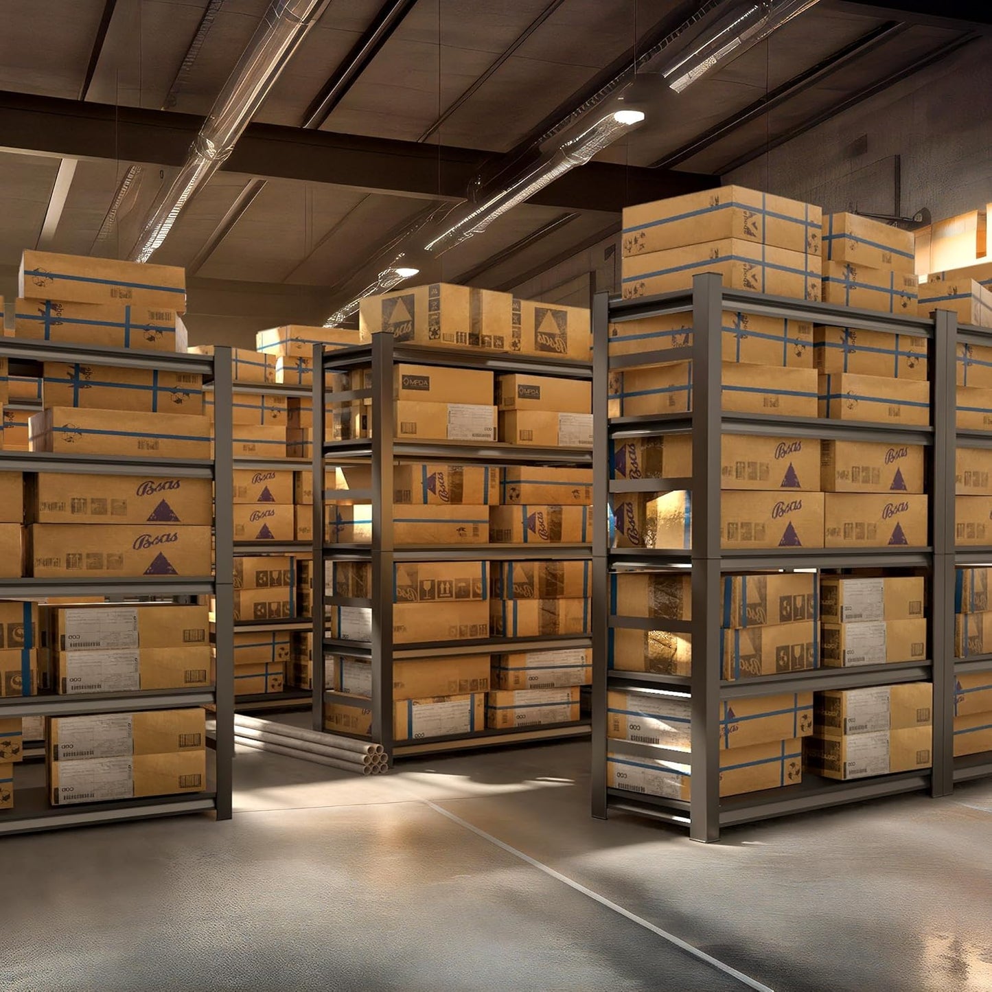 63" Heavy Duty Garage Shelving, 5-Tier Adjustable Storage Shelf, 2000lbs Capacity for Kitchen Garage Warehouse Organization