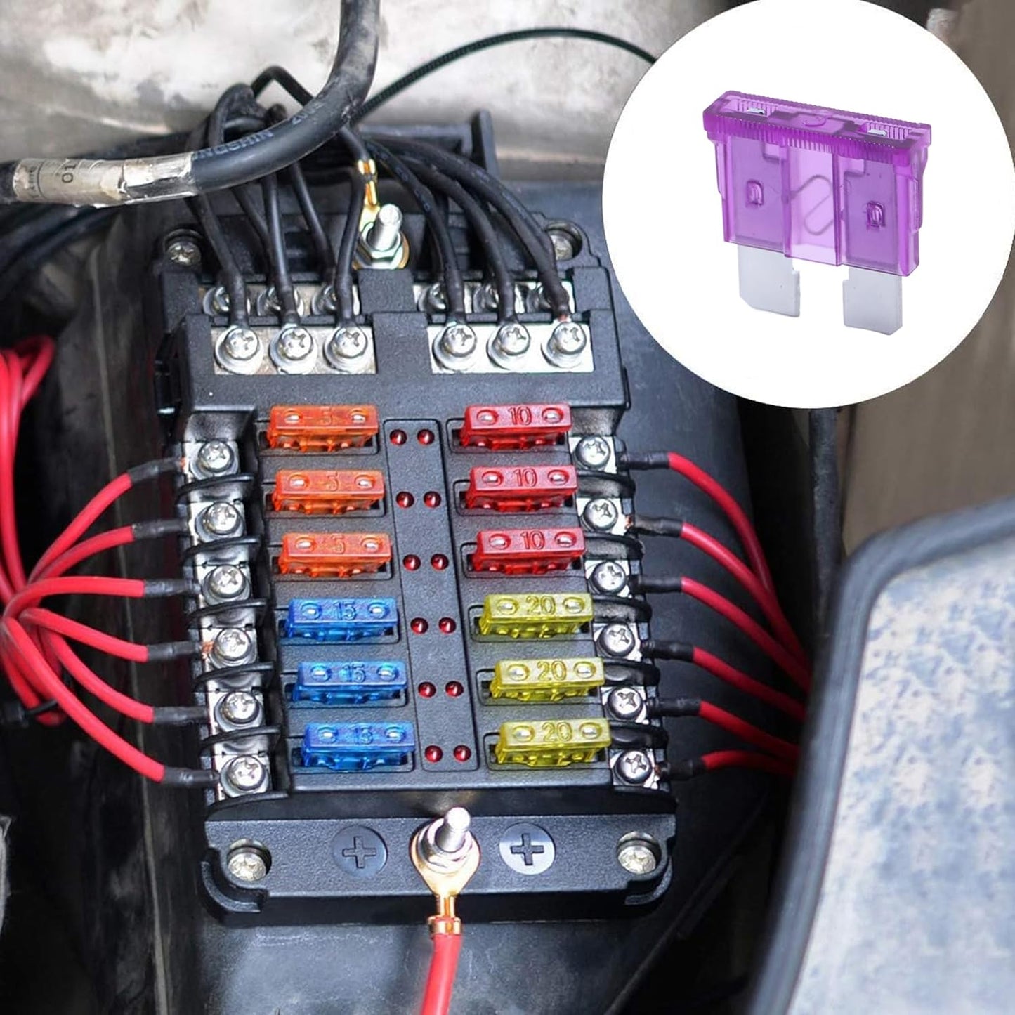 100 Pack Auto Fuses 3 AMP ATC/ATO Standard Regular Fuse Blade 3A Car Truck Boat Marine RV