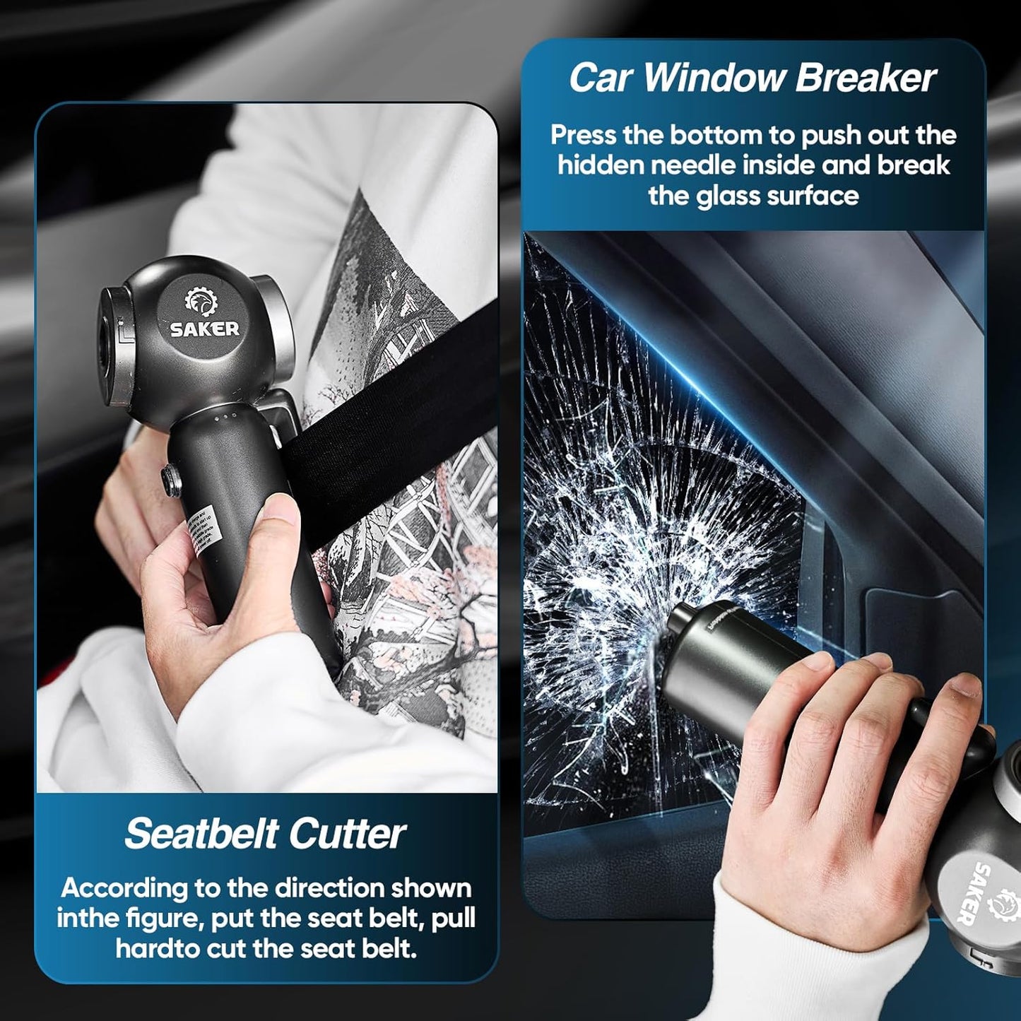 Saker Portable Car Vacuum Cordless 20000Pa 6 in 1 Multifunctional Adjustable Small Handheld Vacuum 7800mAH with Brushless Motor, for Car Home and Office SW-102