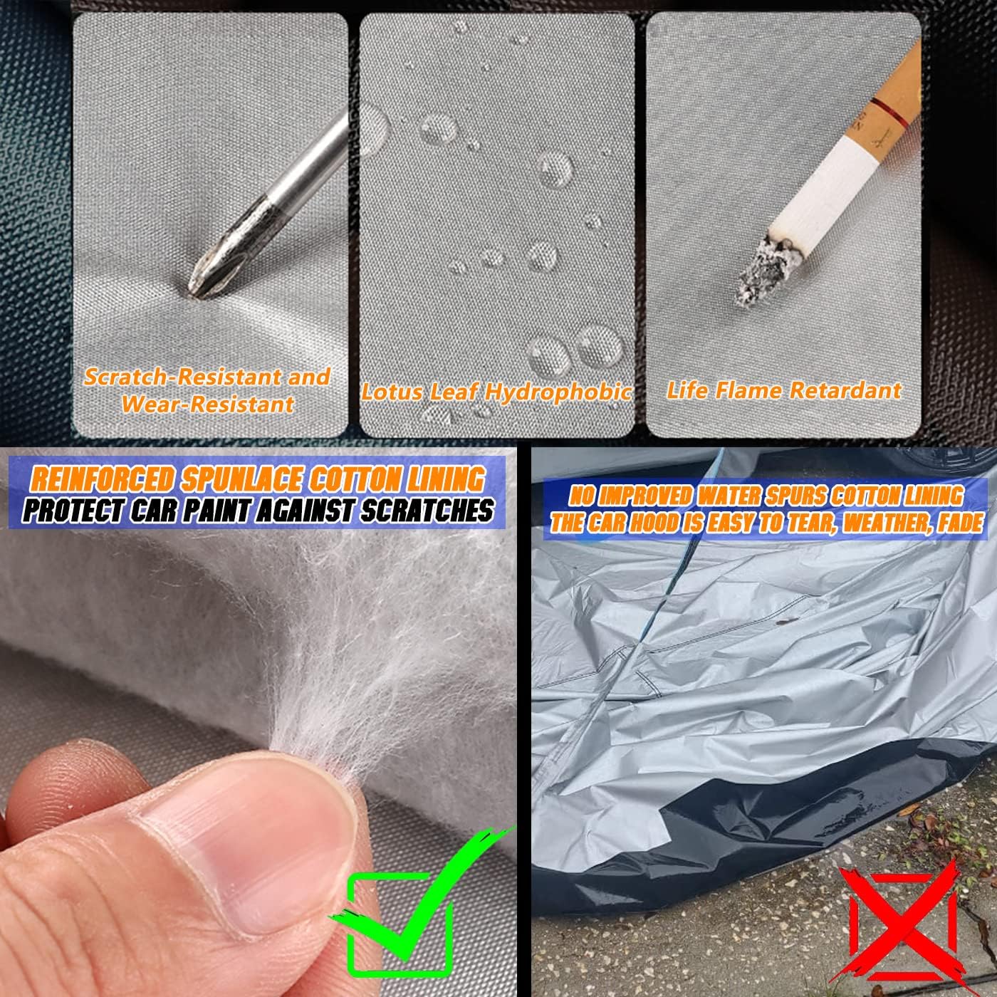 Breathable New Material, Waterproof Car Cover, Locks and Zipper Doors, Sunscreen Waterproof UV Prevention Snowproof Wind and Windproof,Suitable for Indoor Outdoor,for Sedan (205" to 216") B5