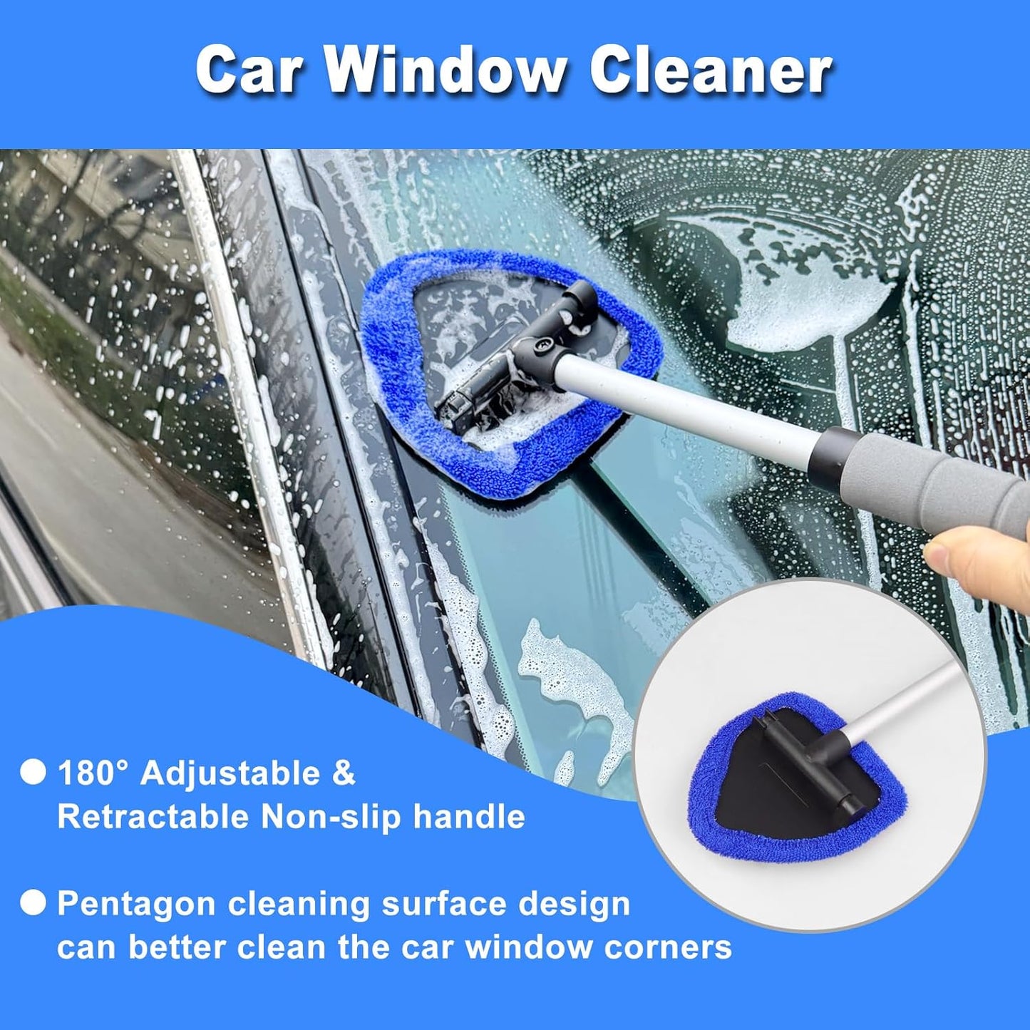 Windshield Cleaner Tool, 15Pcs Car Interior Detailing Kit, Car Cleaning Kit Interior Cleaner, Car Detailing Brushes, Car Cleaning Gel, Car Cleaning Supplies Tools Accessories for Women, Men, Interior