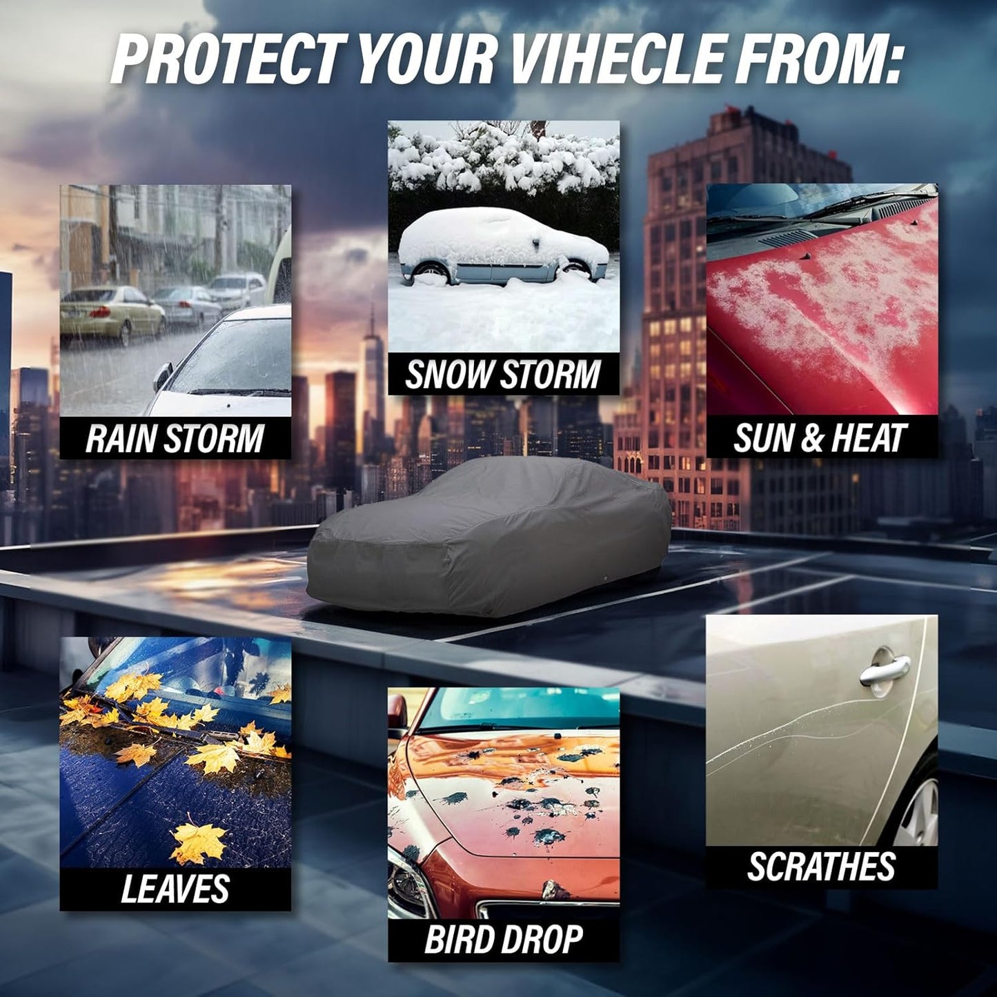 Supreme Full Car Cover - Semi Custom Fit for Chevrolet Tahoe 4-Door SUV (1995-1999) | All-Weather Protection: Waterproof, Dustproof, Windproof, UV-Resistant | Includes Accessories