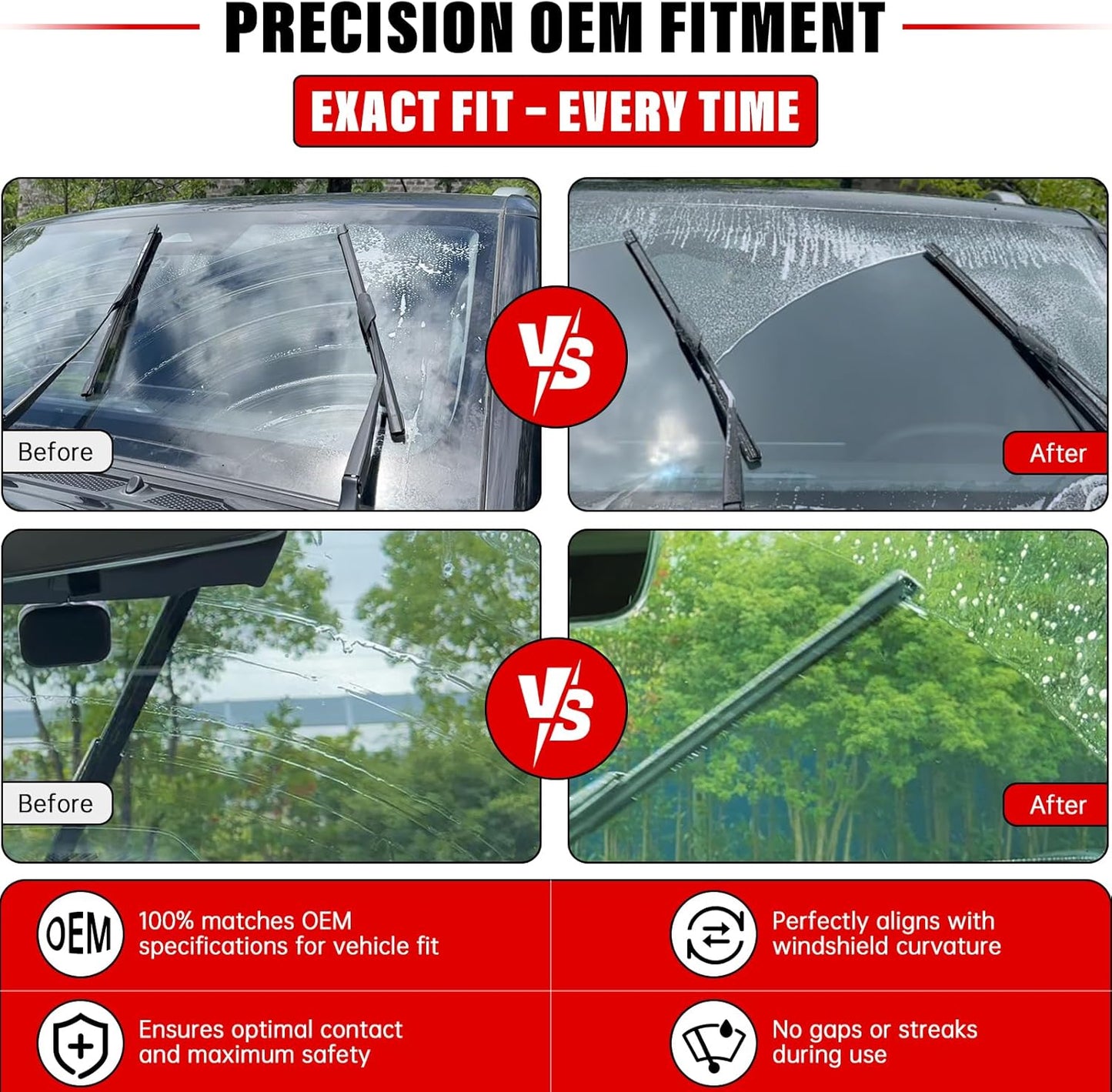 Windshield Wiper Blades Replacement for 2011-2022 Dodge Durango / 2011-2013 Jeep Grand Cherokee Original Factory Quality Front Rear Wipers Blade Set for My Car - 22" 21" 12" (Pack of 3)