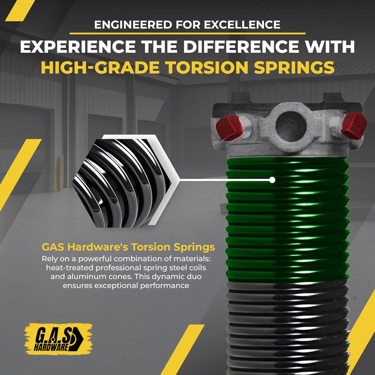 Garage Door Torsion Springs 243x2x32 Includes 1” Steel Bearing, Gloves, and Winding Bars for Left and Right Side of Garage Door Precision E-Coating 5-Year Warranty Minimum 30,000 Cycles (Pair)