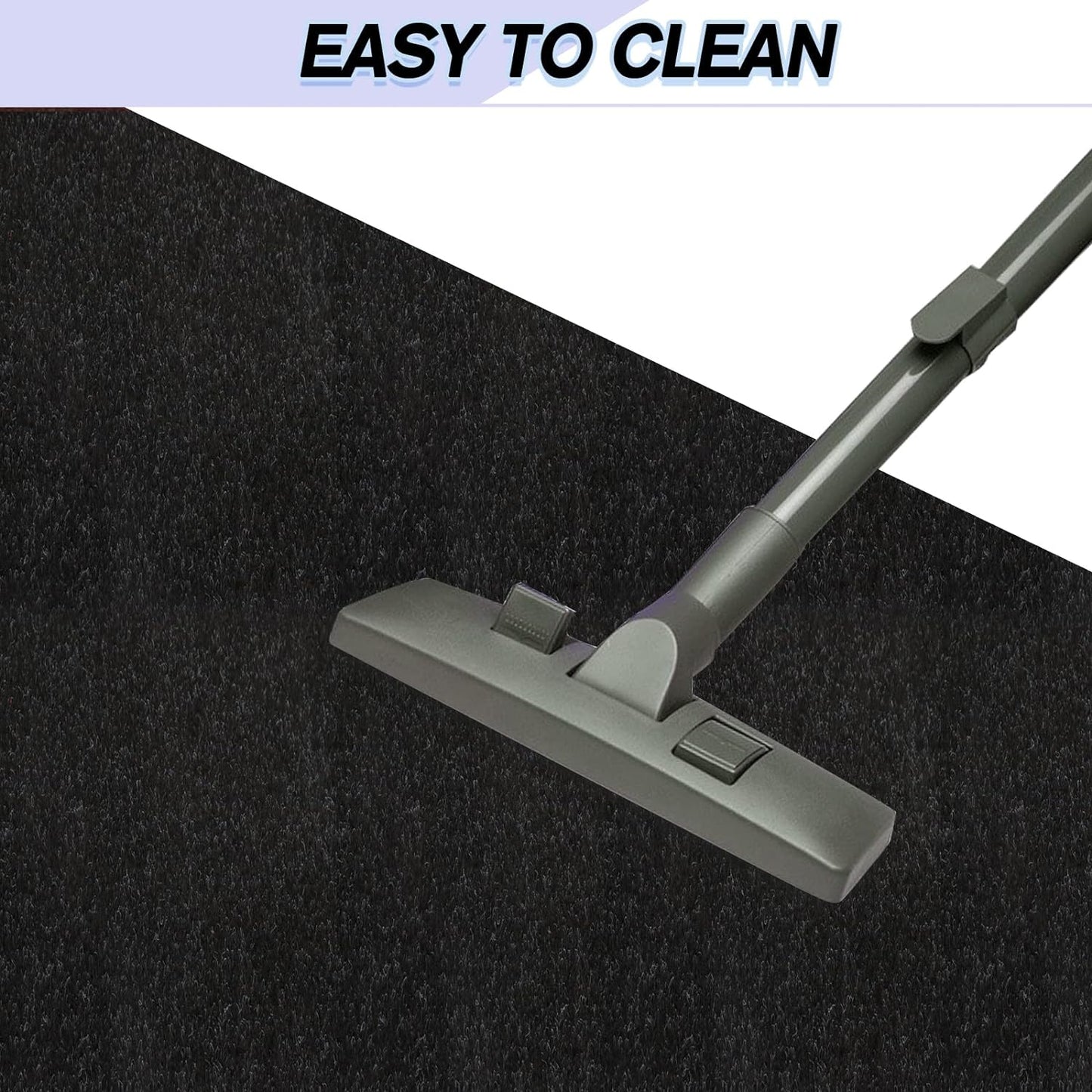 Custom Size Backed Non-Slip Area Rugs Runner, Easy Clean, Waterproof Runner Rugs for Hallway Entryway, Kitchen, Laundry, 2FT x 33FT, Black