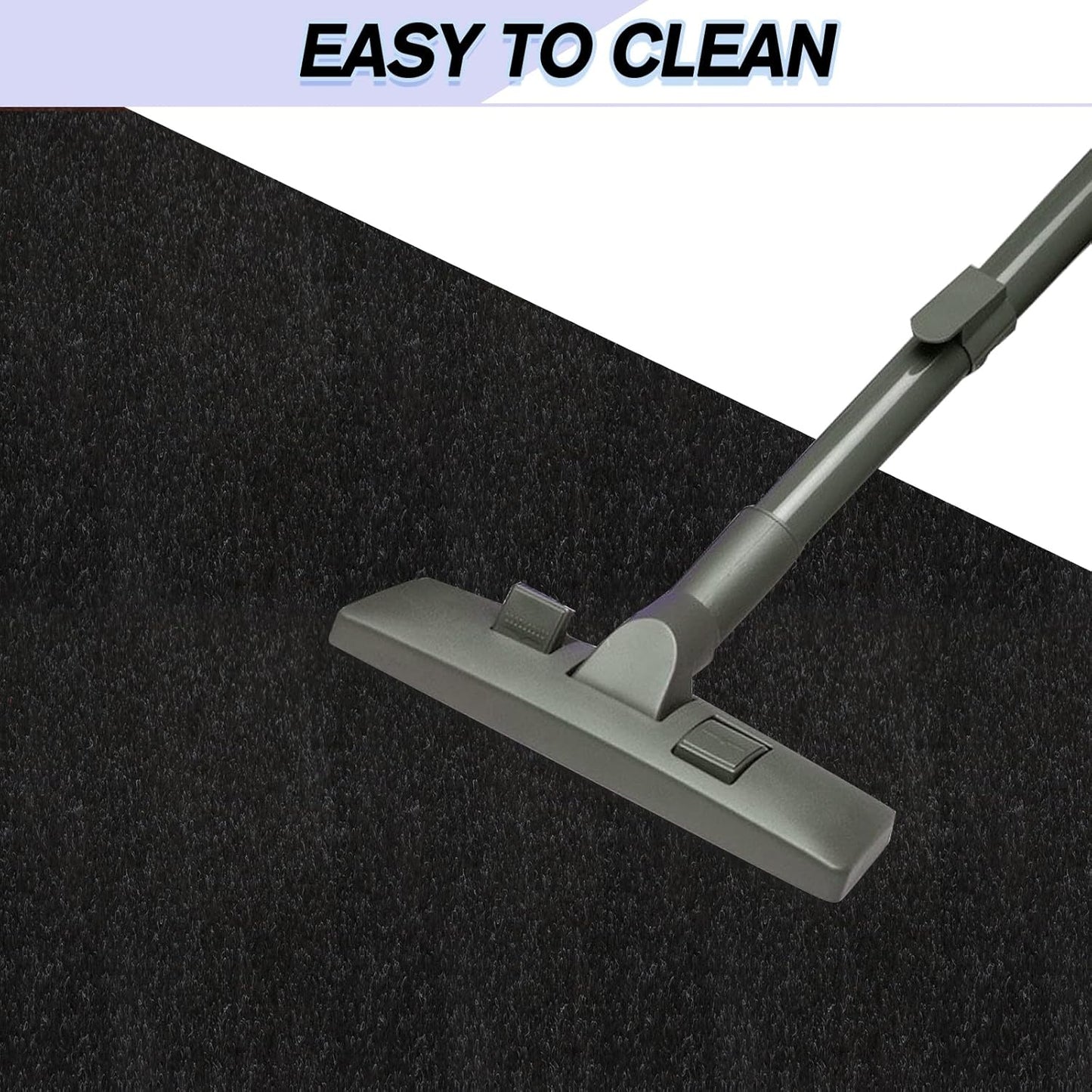 Custom Size Backed Non-Slip Area Rugs Runner, Easy Clean, Waterproof Runner Rugs for Hallway Entryway, Kitchen, Laundry, 4FT x 79FT, Black