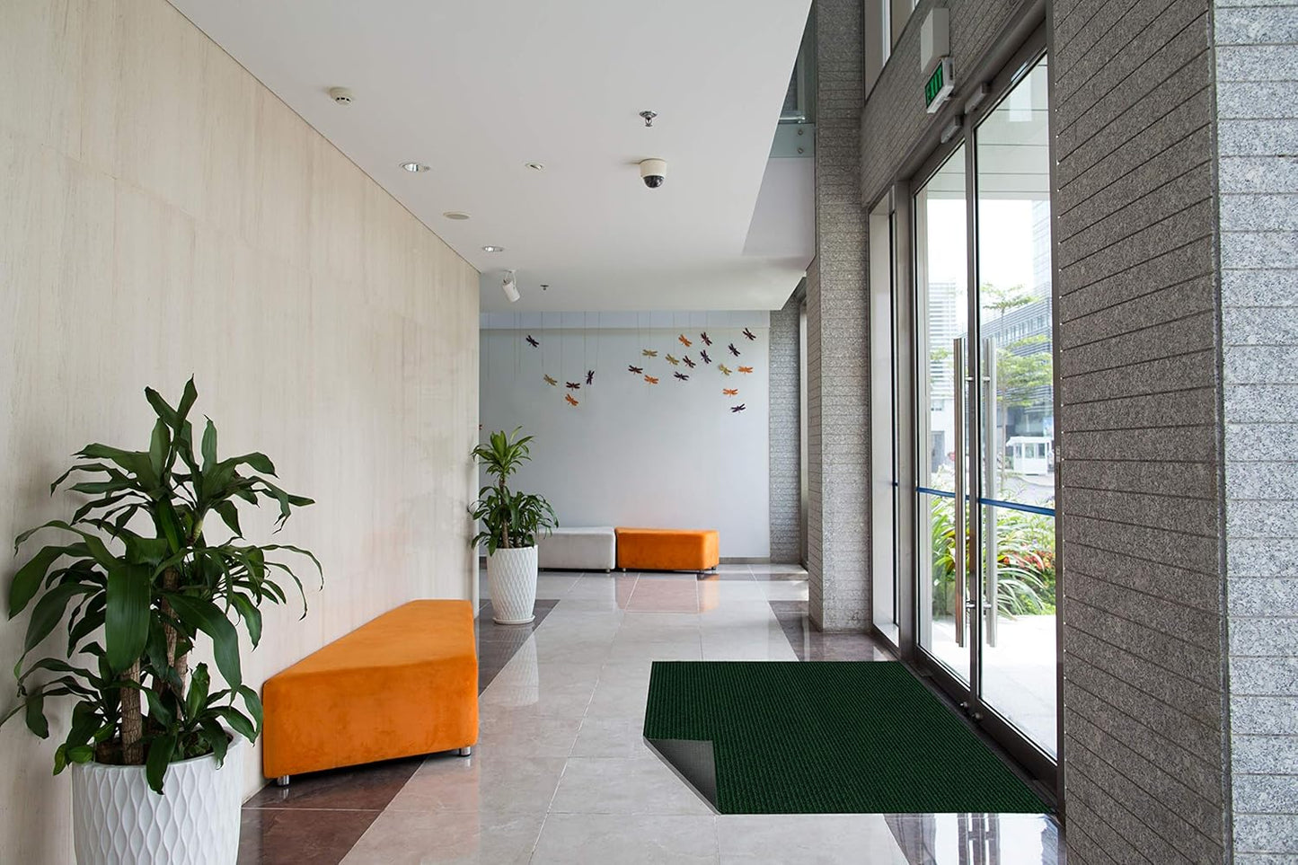 KOECKRITZ Heavy Duty Durable All Weather Indoor/Outdoor Non Slip Entrance Mat Rugs and Runners for Office Business Building Home Garage Front Door (5' x 17', Green)