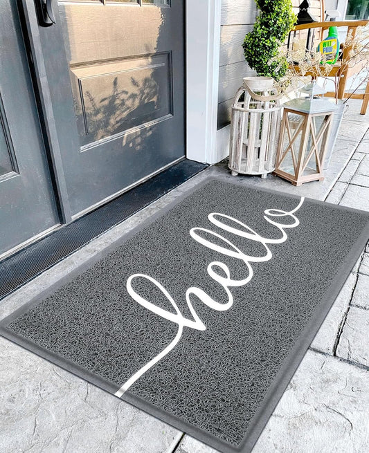 EARTHALL Funny Hello Mats Outdoor/Indoor, Front Door Mat Outside Entrance, Inside Outside Mats for Home Entrance, Funny Doormat Outdoor/Indoor Entrance, Front Porch Decor for Farmhouse 48"x32"