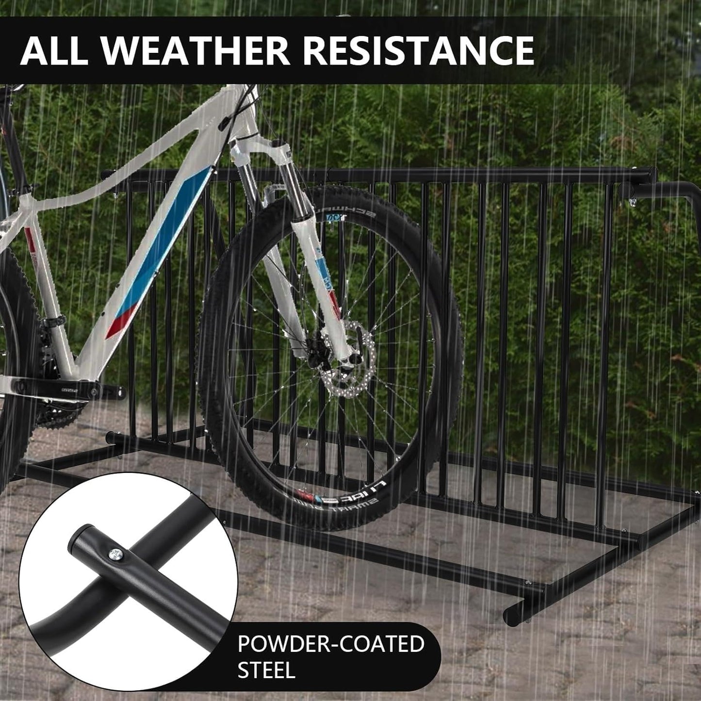 Commercial Floor Bike Rack Stand - 10-Bike Capacity, Premium Steel, Superior Stability, Suitable for Various Locations