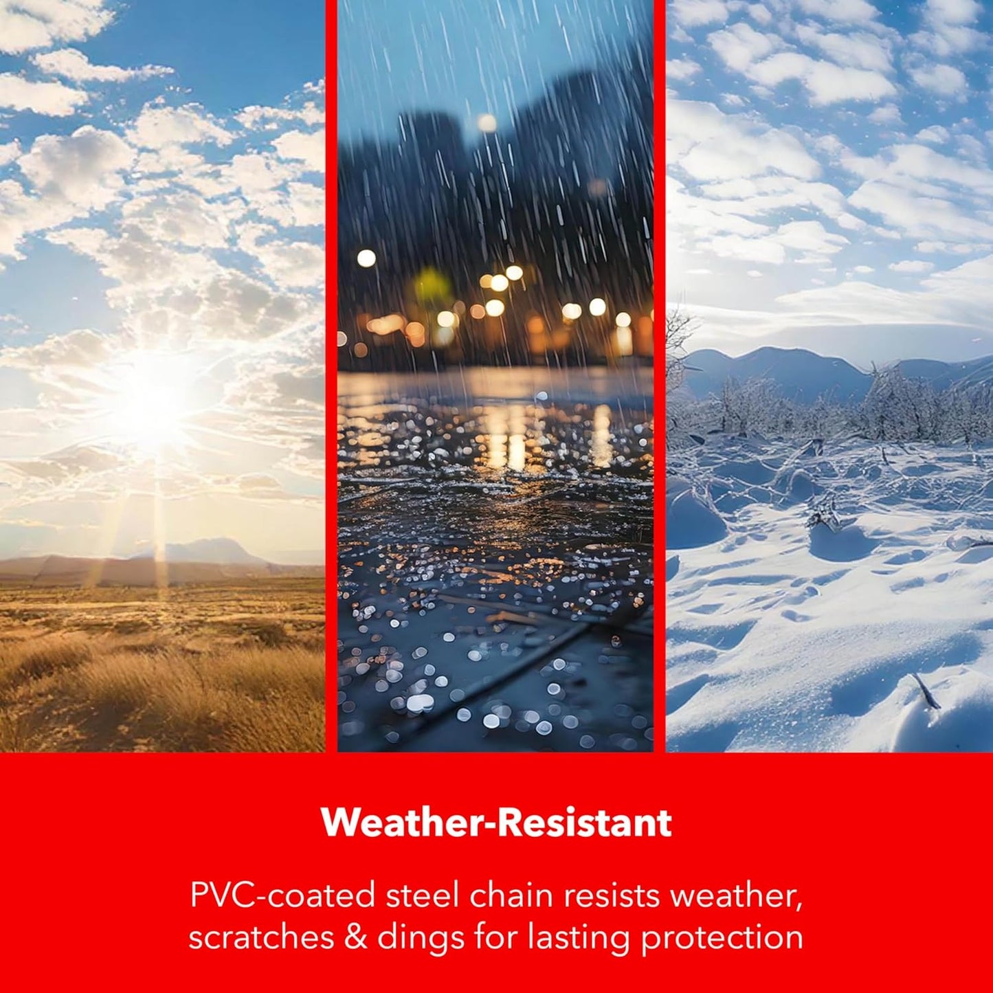 Heavy-Duty Chain Lock – 3.94ft Hardened Steel, 10mm Cut-Resistant Links, PVC Weatherproof Coating – Ultimate Anti-Theft Protection for Bikes, Motorcycles, Gates & Fences, High-Security Design