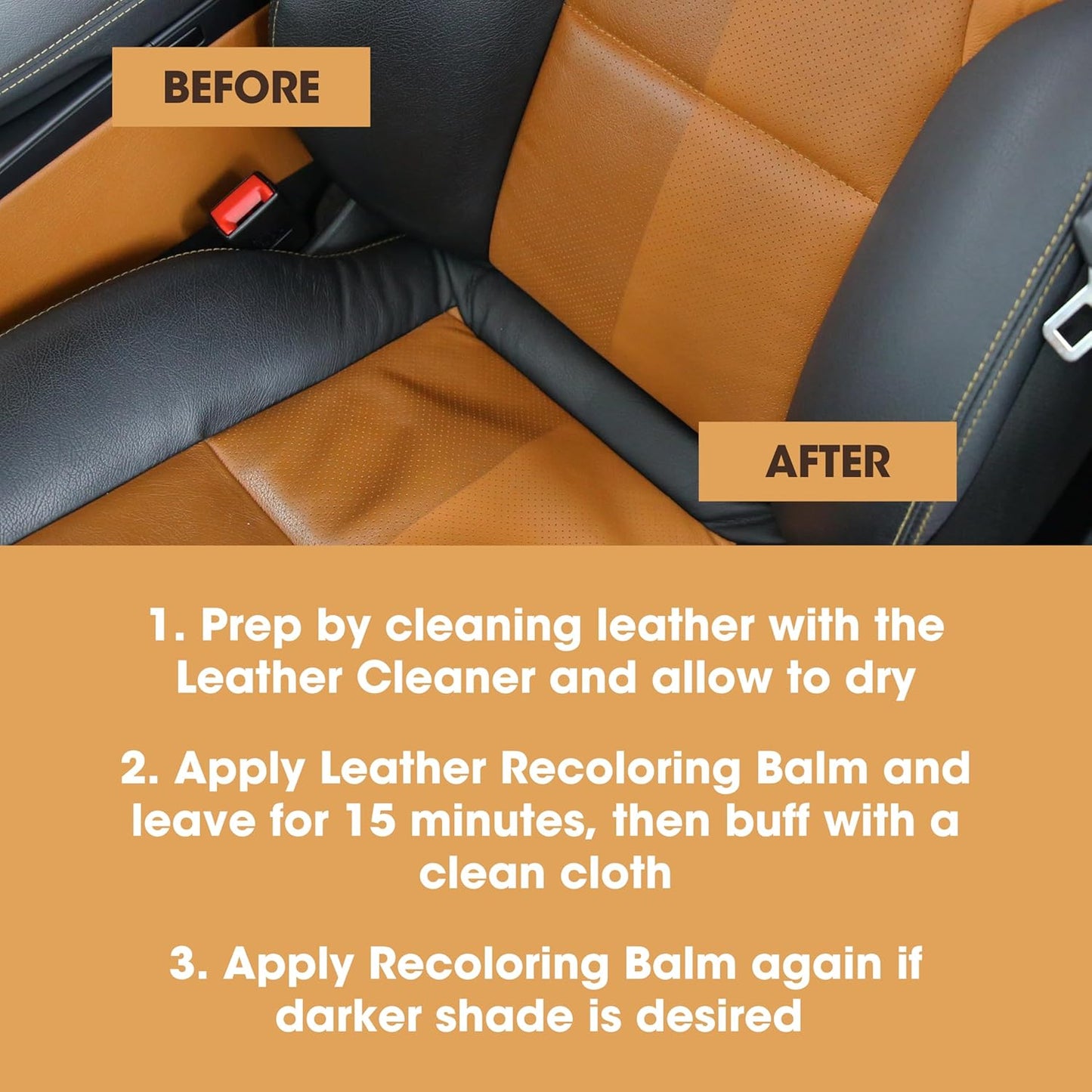 Furniture Clinic Leather Easy Restoration Kit | with Leather Recoloring Balm, Cleaner, Sponge, and Cloth | Leather Repair Kit for Scratched and Faded Furniture (Light Grey)