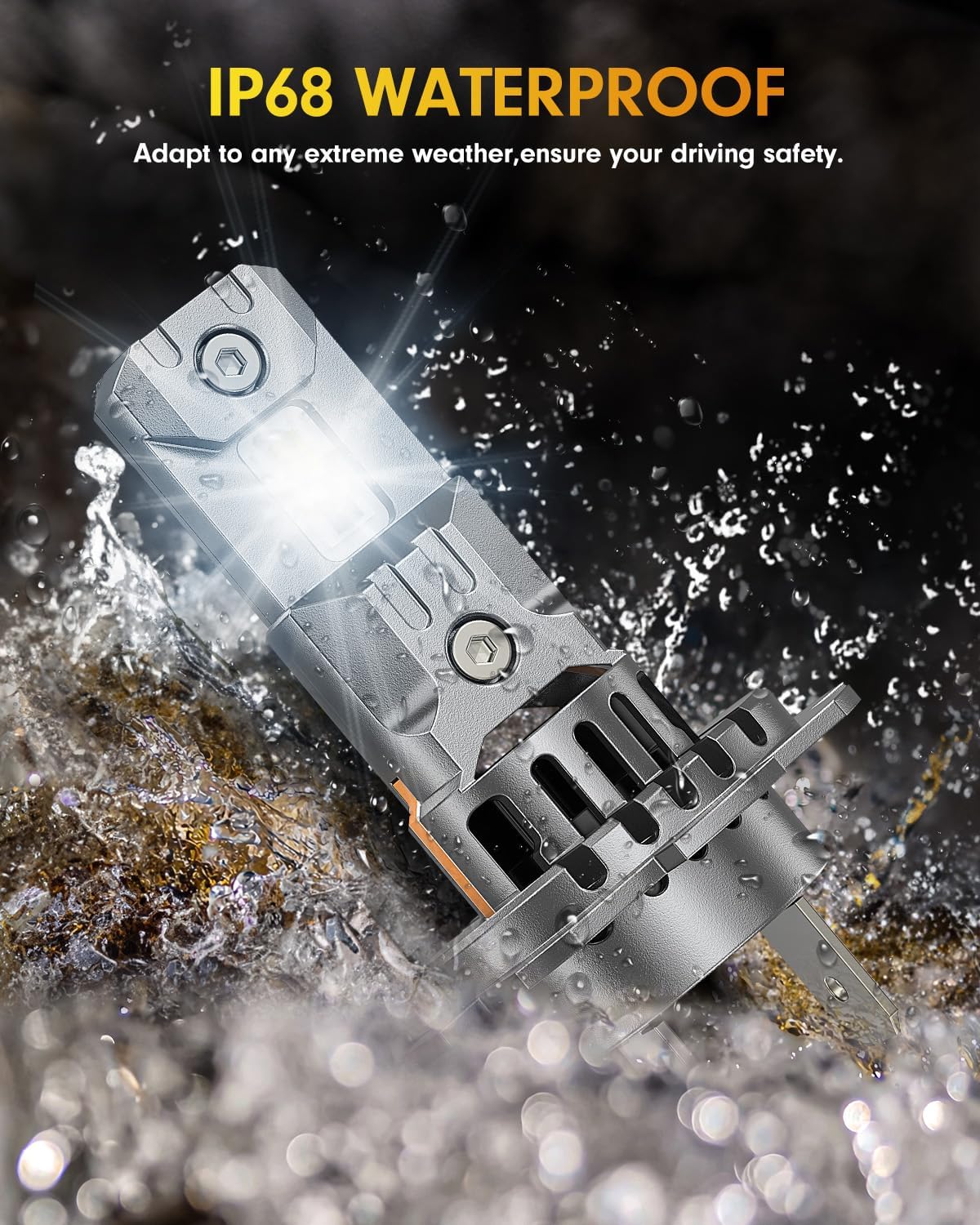 FAHREN Upgraded & Brightest H7 Led Bulbs, (𝟏,𝟎𝟎𝟎%) 𝟏𝟎𝐗 𝟔𝟎,𝟎𝟎𝟎𝐋𝐌 Ultra Bright 6500K H7 fog light, Mini Size No Adapter Needed.IP68 Waterproof,Plug and Play, Pack of 2