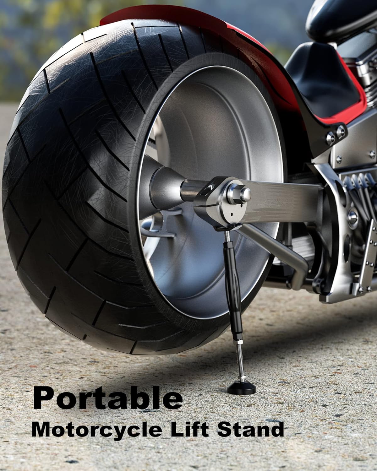 BRCOVAN Motorcycle Stand Wheel Chain Cleaning Maintenance Stand, Portable Lift Stand Jack, Replacement Ridding Emergency Tool for All Motorcycle, Set Includes Brake Buckle