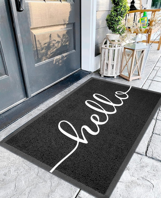EARTHALL Funny Hello Mats Outside/Inside 48"x32", Front Door Mat Outdoor Entrance, Indoor Outdoor Mats for Home Entrance, Funny Doormat Outside/Inside Entrance, Front Porch Decor for Farmhouse