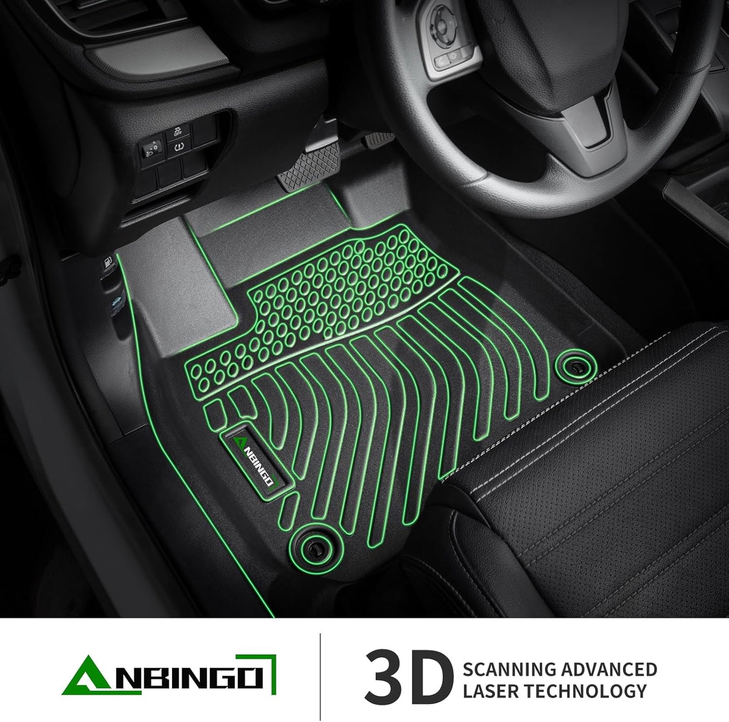 ANBINGO-Floor Mats Fits 2014-2018 Silverado/Sierra 1500, 2015-2019 2500/3500 HD, Double Cab Only, Custom Fit Silverado Floor mats, All Weather Protection Silverado1500 Double Cab Accessories