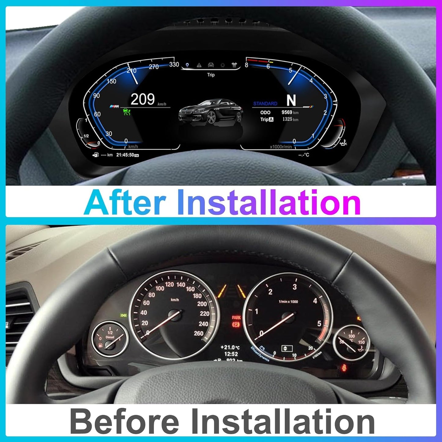 Speedometer Instrument for BMW E70 E71 2006-2013 CCC CIC，12.3 inch Linux System Original Car Information Display Digital Cluster Dashboard Screen