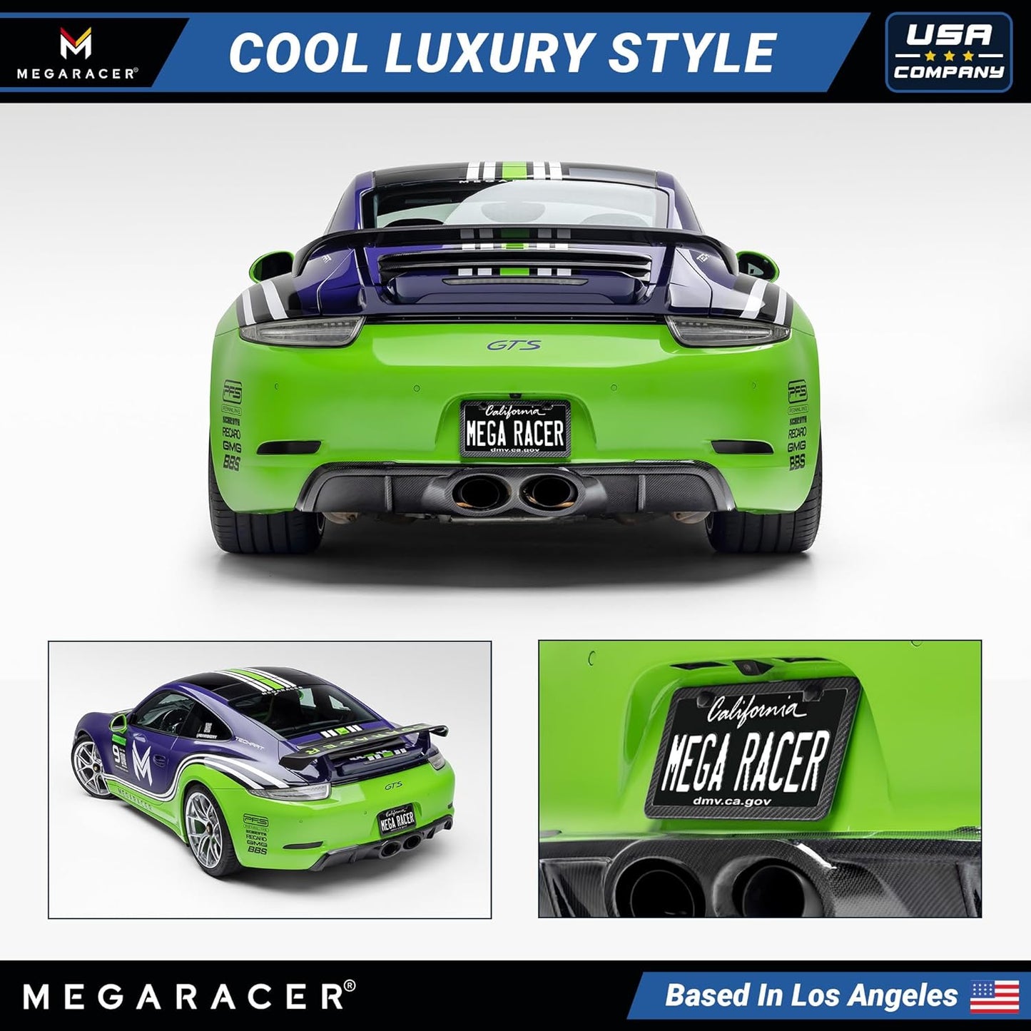 Premium Slim Carbon Fiber Design License Plate Frame – 1 Pack, Rust-Free Stainless Steel & Rattle-Free, Street Legal, Universal with Screw Caps Cover, Thin Metal Front or Rear Car Tag Holders for Men