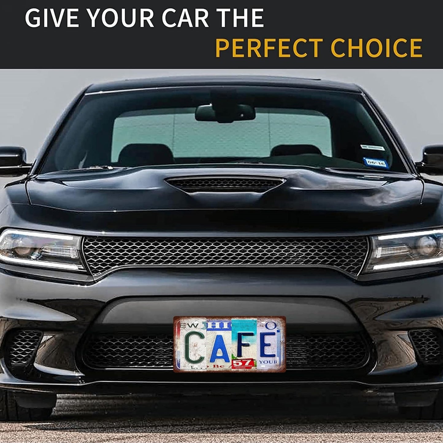 CAFE Vintage Metal Tin Sign License Plate Bar Cafe Garage Cave Home Room Wall Bathroom Farmhouse Garden Porch Patio Decor, 12 x 6 Inch