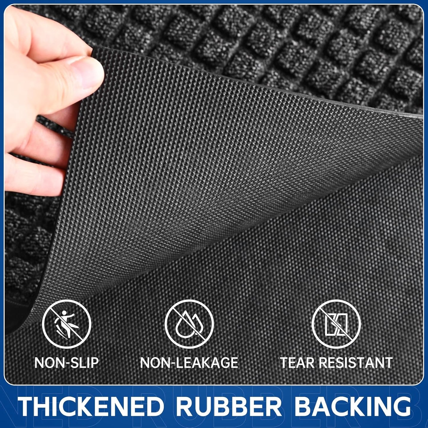 Durable Front Door Mat, 48" x 36" Heavy Duty Indoor Outdoor Doormat for Entryway, Non-Slip Rubber Backing, Stain and Fade Resistant Commercial Floor Mat for Home Office Entry